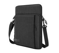 MoKo Funda Protectora, Compatible con iPad Pro 12,9" M2 2022, iPad Pro 12,9" 2021/2020/2018, Surface Tablet Go 12,4" con Múltiples Bolsillos y Bandolera, Regalos del Día del Padre, Negro + Gris