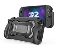 MoKo Funda Protectora para Nintendo Switch 2 2025, Funda TPU Grip Cover con Diseño Ergonómico y A Prueba de Golpes Compatible con los Accesorios de la Consola Switch 2, Negro+Claro