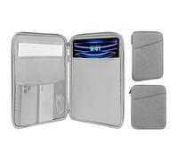 MoKo Funda Sleeve para Tablet de 13 Pulgadas, Compatible con 13 Inch iPad Air M4, 13 Inch iPad Pro M5, Mac Neo (A18 Pro), Galaxy Tab S8+/S9+ 12.4", Funda de Transporte con Bolsillo, Gris Claro