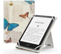 MoKo Funda Universal para 6",6.8",7" eReaders Fire Tableta - Kindle/Kobo/Voyaga/Lenovo/Sony E-Book E-Reader Tableta, Carcasa Folio con Correa de Mano y Soporte, Mariposa Vintage