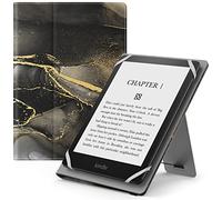 MoKo Funda Universal para 6",6.8",7" Kindle eReaders Fire Tableta - Kindle/Kobo/Voyaga/Lenovo/Sony Kindle E-Book E-Reader Tableta, Carcasa Folio con Correa de Mano y Soporte, Mármol Negro Dorado
