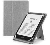 MoKo Funda Universal para 6",6.8",7" Kindle eReaders Fire Tableta - Kindle/Kobo/Voyaga/Lenovo/Sony Kindle E-Book E-Reader Tableta, Carcasa Folio con Correa de Mano y Soporte, Gris Oscuro