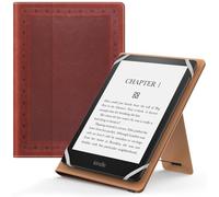 MoKo Funda universal para Kindle eReaders Fire, 15.2-17.8 cm, piel sintética, correa de mano/soporte, sarga vintage