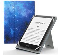 MoKo Funda Universal para 6",6.8",7" Kindle eReaders Fire Tableta - Kindle/Kobo/Voyaga/Lenovo/Sony Kindle E-Book E-Reader Tableta, Carcasa Folio con Correa de Mano y Soporte, Noche de Estrella Azul