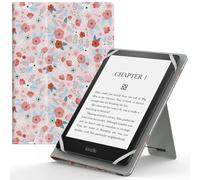 MoKo Funda Universal para 6",6.8",7" Kindle eReaders Fire Tableta - Kindle/Kobo/Voyaga/Lenovo/Sony Kindle E-Book E-Reader Tableta, Carcasa Folio con Correa de Mano y Soporte, Primavera Rosa