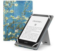 MoKo Funda Universal para 6",6.8",7" Kindle eReaders Fire Tableta - Kindle/Kobo/Voyaga/Lenovo/Sony Kindle E-Book E-Reader Tableta, Carcasa Folio con Correa de Mano y Soporte, Bloom de Albaricoque