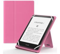 MoKo Funda Universal para 6",6.8",7" Kindle eReaders Fire Tableta - Kindle/Kobo/Voyaga/Lenovo/Sony Kindle E-Book E-Reader Tableta, Carcasa Folio con Correa de Mano y Soporte, Magenta
