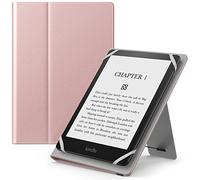 MoKo Funda Universal para 6",6.8",7" Kindle eReaders Fire Tableta - Kindle/Kobo/Voyaga/Lenovo/Sony Kindle E-Book E-Reader Tableta, Carcasa Folio con Correa de Mano y Soporte, Oro Rosa