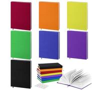 MoKo Fundas de Libros, 7 PZS Protector de Libros de Lectura Ajustable con Marcapáginas de Cinta y Etiqueta Adhesiva para Libros de hasta 25×31,5 cm, Cubierta para Libros de Lectura de Tela, Color