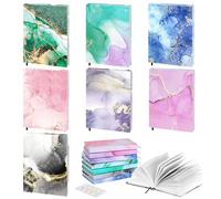 MoKo Fundas de Libros, 7 PZS Protector de Libros de Lectura Ajustable con Marcapáginas de Cinta y Etiqueta Adhesiva para Libros de hasta 25×31,5 cm, Cubierta para Libros de Lectura de Tela, Mármol