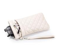 MoKo Fundas para Gafas de Sol de PU, Doble Capa Squeeze Top Bolsas para Gafas Blandas de Moda, Organizador de Gafas de Sol Portátil con Correa de Mano para Mujer Hombre, Complexión