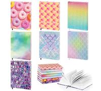 MoKo Fundas para Libros, 7 PZS Protectores de Libro Ajustables con Marcapáginas Cinta y Etiqueta Adhesiva, Cubierta Tela para Libro hasta 25×31,5 cm, Patrón Escamas de Pescado