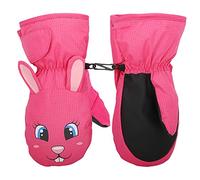 MoKo Guantes de Esquí para Niños, Guantes Impermeables de Térmicos Calientesa Prueba de Viento de Invierno para Clima Frío para Esquí, Ciclismo, Actividades al Aire Libre para 4-6 Años - Magenta