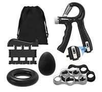 MoKo Juego de Fortalecedor de Mano para Entrenamiento, [6 PZS] Herramienta Empuñadura de Mano para Entrenamiento Antebrazo, Ejercitador de Dedos Ideal para Aliviar del Estrés del Muñecas, Dedos, Negro