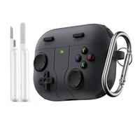 MoKo Juego Funda para AirPods Pro 3 2025 Cubierta con Kit Limpiador Llavero Portátil, Compatible con Apple AirPods Pro 3 Funda, AirPod Pro3 Cubierta Protectora de Silicona, Recortes Precisos, Negro