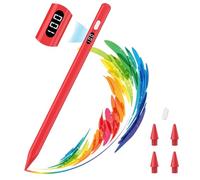 MoKo Lápiz Óptico para iPad 2018-2025, Lápiz con Carga Rápida Pantalla LED Sensibilidad a Inclinación para Apple iPad A16/11/10/9/8/7/6, Air 7/6/5/4/3/M3/M2, Pro 13"/12.9"/11"/M4, Mini 7/6/5, Rojo