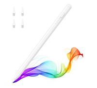 MoKo Lápiz para iPad (A16) 11ª 10ª 9ª Gen, Lápiz Stylus para 2018-2025 Apple iPad 11-6, Mini 7-5, Air M3/M2 11"/13"/5/4/3, Pro M4 13"/12.9"/11" Sensibilidad de Inclinación,Carga Rápida USB-C, Blanco