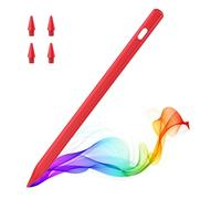 MoKo Lápiz para iPad (A16) 11ª 10ª 9ª Gen, Lápiz Stylus para 2018-2025 Apple iPad 11-6, Mini 7-5, Air M3/M2 11"/13"/5/4/3, Pro M4 13"/12.9"/11" Sensibilidad de Inclinación,Carga Rápida USB-C, Rojo