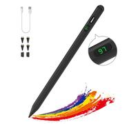 MoKo Lápiz para Pantalla Táctil, Lápiz Stylus Compatible con Apple iPad/iPhone/Samsung/Lenovo/iOS/Android/Xiaomi Tabletas & Móviles, Lápiz Óptico con Indicación de Batería, Recarga Rápida, Negro