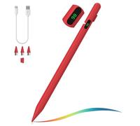 MoKo Lápiz para Pantalla Táctil, Lápiz Stylus para iOS/Android Dispositivos, Lápiz Óptico para iPad/iPhone/Samsung, Reposo Automático, Absorción Magnética, Indicación de Batería, Rojo