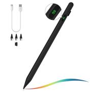 MoKo Lápiz para Pantalla Táctil, Lápiz Stylus para iOS/Android Dispositivos, Lápiz Óptico para iPad/iPhone/Samsung, Reposo Automático, Absorción Magnética, Indicación de Batería, Negro