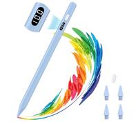 MoKo Lápiz Stylus para iPad 2018-2026, Pencil USB-C de Carga Rápida con Pantalla LED de Batería y Sensibilidad a la Inclinación, para iPad A16/11/10/9/8/7/6, Air M3/M2, Pro, Mini, Azul
