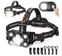 MoKo Linterna Frontal Brillante con 30000 Lúmenes, Impermeable IP44 y Recargable por USB con Sensor y Modo SOS, Linterna Frontal Multifuncional para Camping, Ciclismo, Senderismo, Pesca, Negro