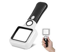 MoKo Lupa con Luz, 45X 10X Lupa de Mano Iluminada Rectangular, 4 Luces Brillantes, para Leer, Explorar, Inspeccionar, Joyería