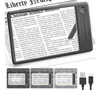 MoKo Lupa con Luz, 5X Lupa LED Rectangular con Soporte Plegable para Leer a Página Completa Lupa para Lectura con 3 Modos de Luz Leer a Toda Página para Padres Ancianos Personas Mayores Baja Visión