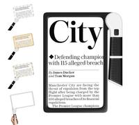 MoKo Lupa con Luz, 5X Lupa Rectangular con 48 LED de Luz Fría/Cálida y 3 Modos de Luz, Lupa de Mano para Lectura a Página Completa con Mango Plegable para Ancianos, Personas Mayores, Baja Visión