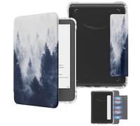 MoKo Funda Magnética Desmontable para Kindle(11ª Gen-2024/2022) 6 Pulgada,Funda Trasera Ultratransparente Resistente a los arañazos Ligera Cubierta Protectora con Auto Sueño/Estela, Bosque Gris