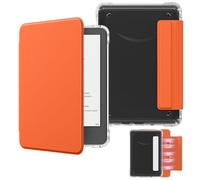 MoKo Funda Magnética Desmontable para Kindle(11ª Gen-2024/2022) 6 Pulgada,Funda Trasera Ultratransparente Resistente a los arañazos Ligera Cubierta Protectora con Auto Sueño/Estela, Naranja