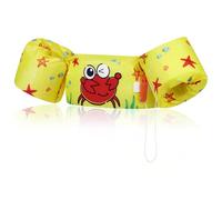 MoKo Manguitos de Natación para Niños, Chaleco Sin Inflación con Dibujo Animado para Aprender Nadar, Brazaletes Hinchables para Piscina Playa Parque Acuático Natación, Cangrejo Amarillo