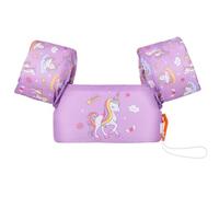 MoKo Manguitos Flotadores de Natación, Chaleco Sin Inflación para Natación con Patrón Lindo, Dispositivo de Entrenamiento para Niños en Piscina Playa Parque Acuático, Morado & Unicornio