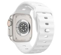 MoKo Ocean Correa para Apple Watch Ultra2 49mm 46mm 45mm 44mm 42mm para Hombres y Mujeres,Silicona Pulsera Deportiva Correa para iWatch Serie 10 9 8 7 6 5 4 3 SE Ultra2, Blanco