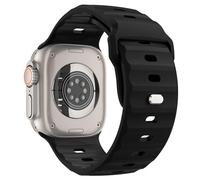 MoKo Ocean Correa para Apple Watch Ultra2 49mm 46mm 45mm 44mm 42mm para Hombres y Mujeres,Silicona Pulsera Deportiva Correa para iWatch Serie 10 9 8 7 6 5 4 3 SE Ultra2, Negro