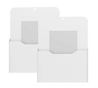 MoKo Organizador de Escritorio Magnético, 2 PZS Caja de Almacenamiento para Lápices de PP Impermeable para A4 Revista Documento Bolígrafos Útiles Escolares, Soporte de Marcador para Oficina, Blanco