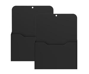 MoKo Organizador de Escritorio Magnético, 2 PZS Caja de Almacenamiento para Lápices de PP Impermeable para A4 Revista Documento Bolígrafos Útiles Escolares, Soporte de Marcador para Oficina, Negro