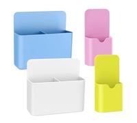 MoKo Organizador de Escritorio Magnético, [4PZS] Portalápices Magnético para Bolígrafos Útiles Escolar Oficina para Superficies Metálicas, 2 Portalápices Grandes&2 Pequeños, Azul/Blanco/Rosa/Amarillo