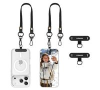 MoKo Pack de 2 Correas Elásticas para Teléfono, Correa Retráctil con Pestaña Metálica Giratoria de 360°