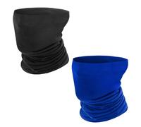 MoKo Pañuelo Banda para la Cabeza Multiusos, [2 PZS] Gorras Deportivas Ligeras Versátiles Que Envuelven la Humedad, UV Protección Banda Transpirable Mantener Pelo para Ciclismo Correr, Negro-Azul