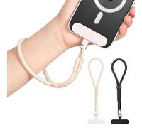 MoKo Paquete de 2 Muñequeras de Mano, Cordón Ajustable para el Teléfono, Brazalete Manos Libres para iPhone y la mayoría de Smartphones, Negro & Camel
