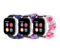 MoKo Paquete de 3 correas elásticas compatibles con Gizmo Watch 3 2 1/Gabb Watch 3 2 1/SyncUP Kids Watch, bonita correa elástica de repuesto para niños, morado estrellado, morado y rosa claro