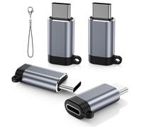 MoKo Paquete de 4 adaptadores Lightning hembra a USB C macho, adaptador de iPhone a USB C para iPhone 15/16 Pro/16 Pro Max/16 Plus, Galaxy S24, iPad Air/Pro, para carga/transferencia de datos, no para