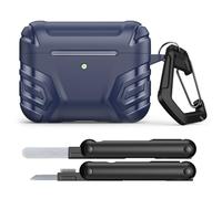 MoKo para AirPods Pro 3 Funda (2025), Funda Cool Armor Compatible con Apple AirPods Pro 3.ª Generación, Funda Protectora Antichoque de TPU con Kit de Limpieza y Llavero, Azul Oscuro