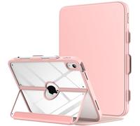 MoKo para iPad 11 Pulgadas (A16) 11a Gen 2025/iPad 10a Gen 2022 10,9 Pulgadas, con Soporte para lápiz, Protector de Pantalla Integrado, Trasera Transparente, Soporte multiángulo, Oro Rosa