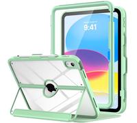 MoKo para iPad 11 Pulgadas (A16) 11a Gen 2025/iPad 10a Gen 2022 10,9 Pulgadas, con Soporte para lápiz, Protector de Pantalla Integrado, Trasera Transparente, Soporte multiángulo, Verde