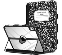 MoKo para iPad 11 Pulgadas (A16) 11a Gen 2025/iPad 10a Gen 2022 10,9 Pulgadas, con Soporte para lápiz, Protector de Pantalla Integrado, Trasera Transparente, Soporte multiángulo, Notebook Negro