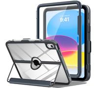 MoKo para iPad 11 Pulgadas (A16) 11a Gen 2025/iPad 10a Gen 2022 10,9 Pulgadas, con Soporte para lápiz, Protector de Pantalla Integrado, Trasera Transparente, Soporte multiángulo, Gris Espacial