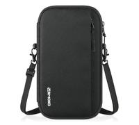 MoKo Porta Pasaportes Familiar para 8, Cartera de Viaje con Bloqueo RFID, Agujero para Airtag y Correa, Organizador de Documentos de Viaje para Billetes, Tarjetas, Dinero, Llaves, Negro